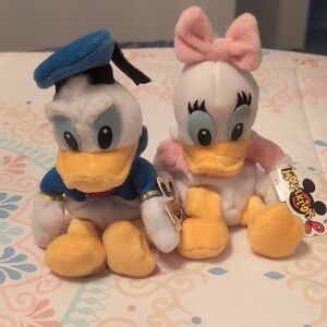 Disney Donald and Daisy Duck Plush Pair - Blue and Pink